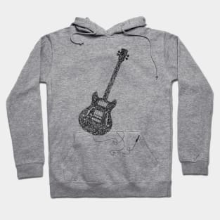 Black bass guitar Hoodie